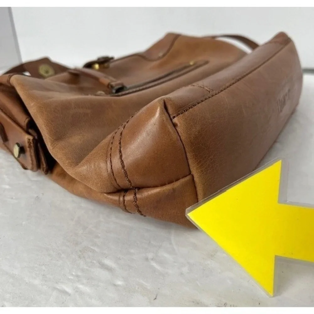 Born Concept Shoulder Bag Purse Brown Faux Leather Small Tote